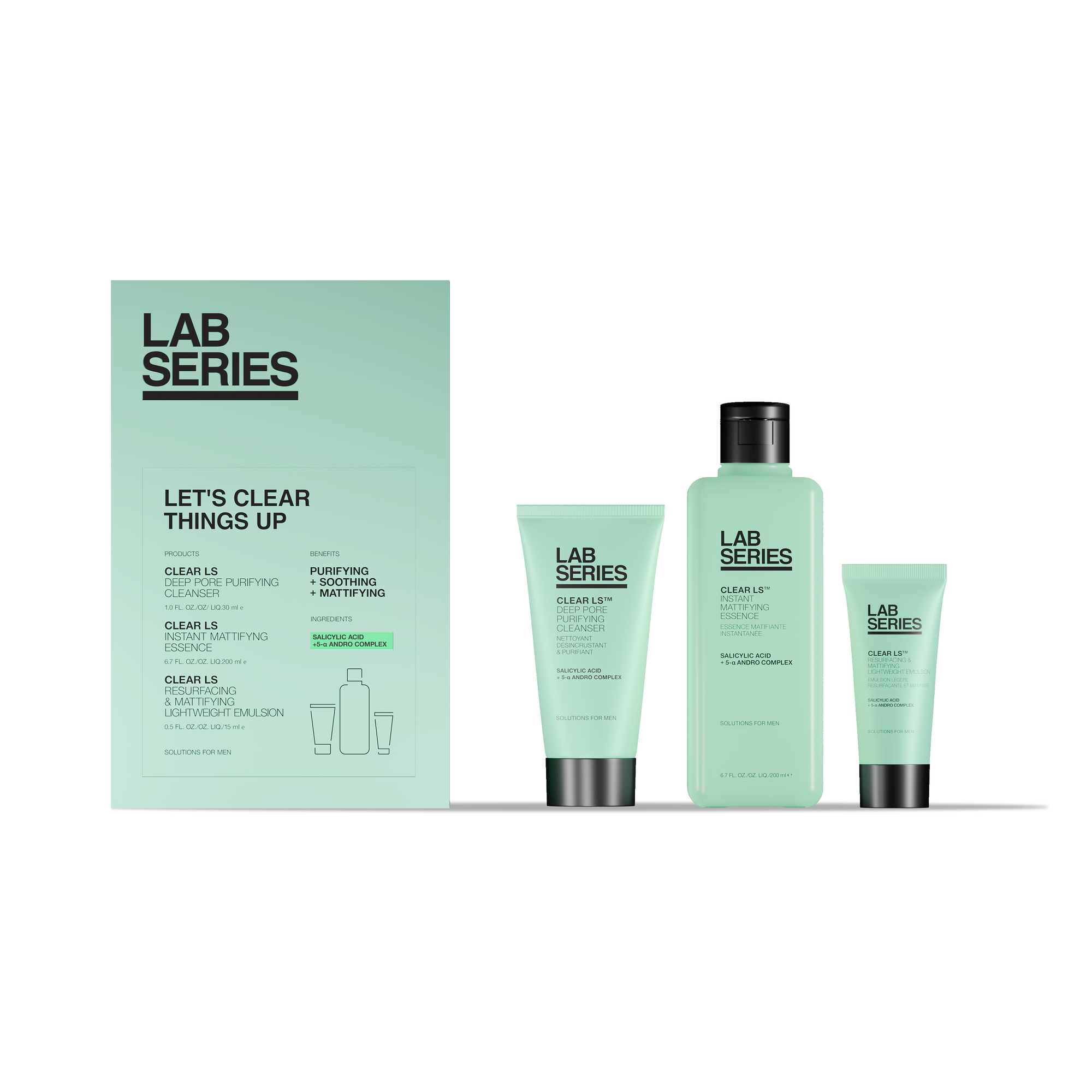 Clear LS Let's Clear Things Up Men's Skincare Set, Product Shot